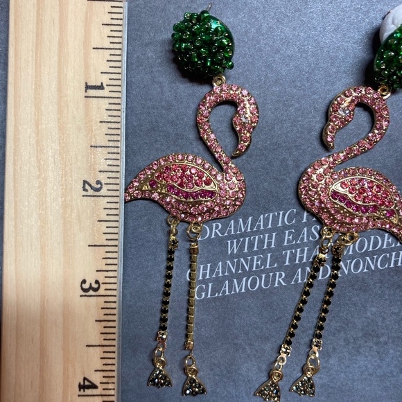 🌟 Rhinestone Long Pink Earrings - Picture 6 of 6